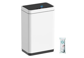 Contactloze Prullenbak 50L Roestvrij Staal - Wit | 43% Korting!