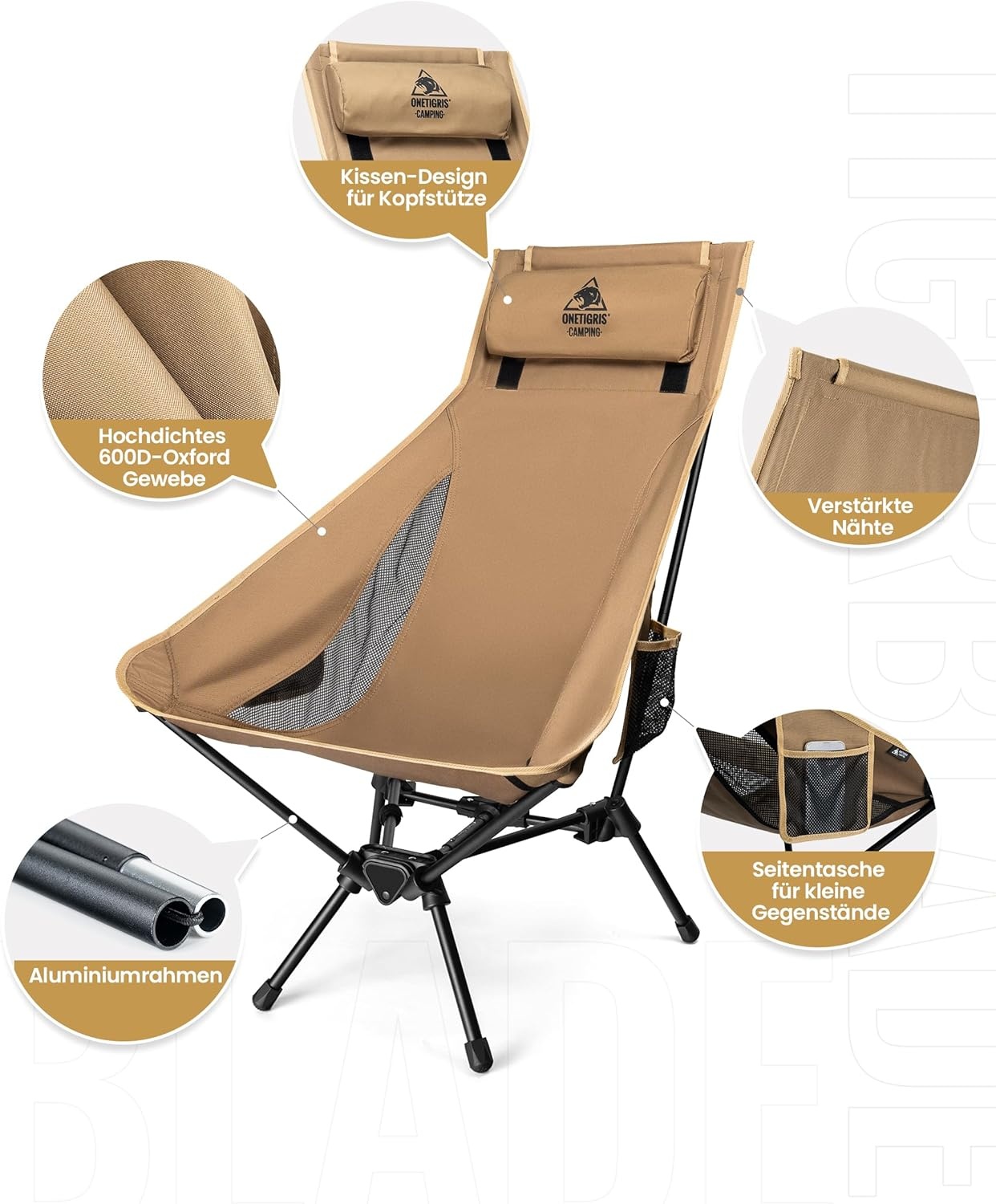 OneTigris Tigerblade Campingstoel Hoge Rugleuning - 29% Korting!