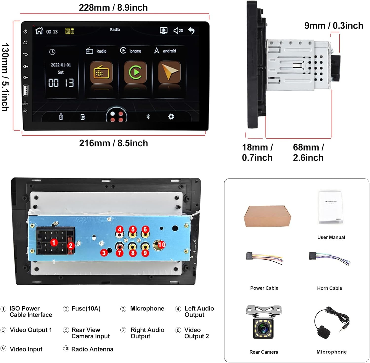 SIXWIN Autoradio: Draadloze CarPlay/Android Auto - 34% Korting