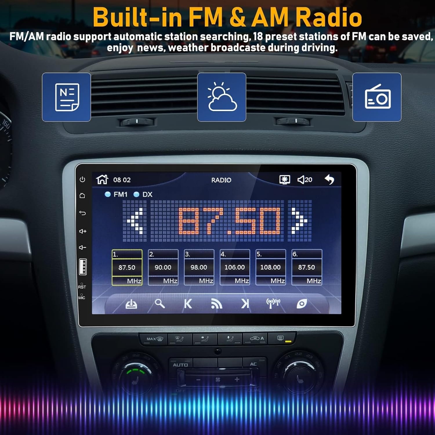 SIXWIN Autoradio: Draadloze CarPlay/Android Auto - 34% Korting