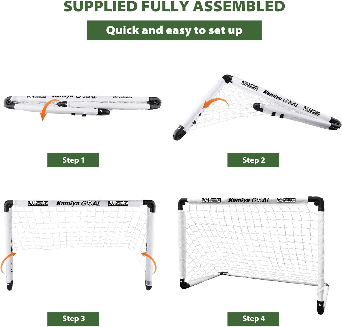 Kamiya Opvouwbaar Voetbaldoel Kind | 60x45/90x60/115x80 cm | 34% Korting