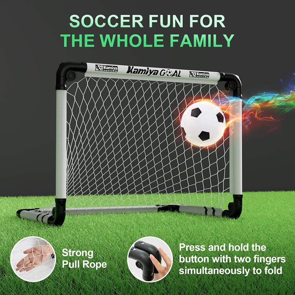 Kamiya Opvouwbaar Voetbaldoel Kind | 60x45/90x60/115x80 cm | 34% Korting