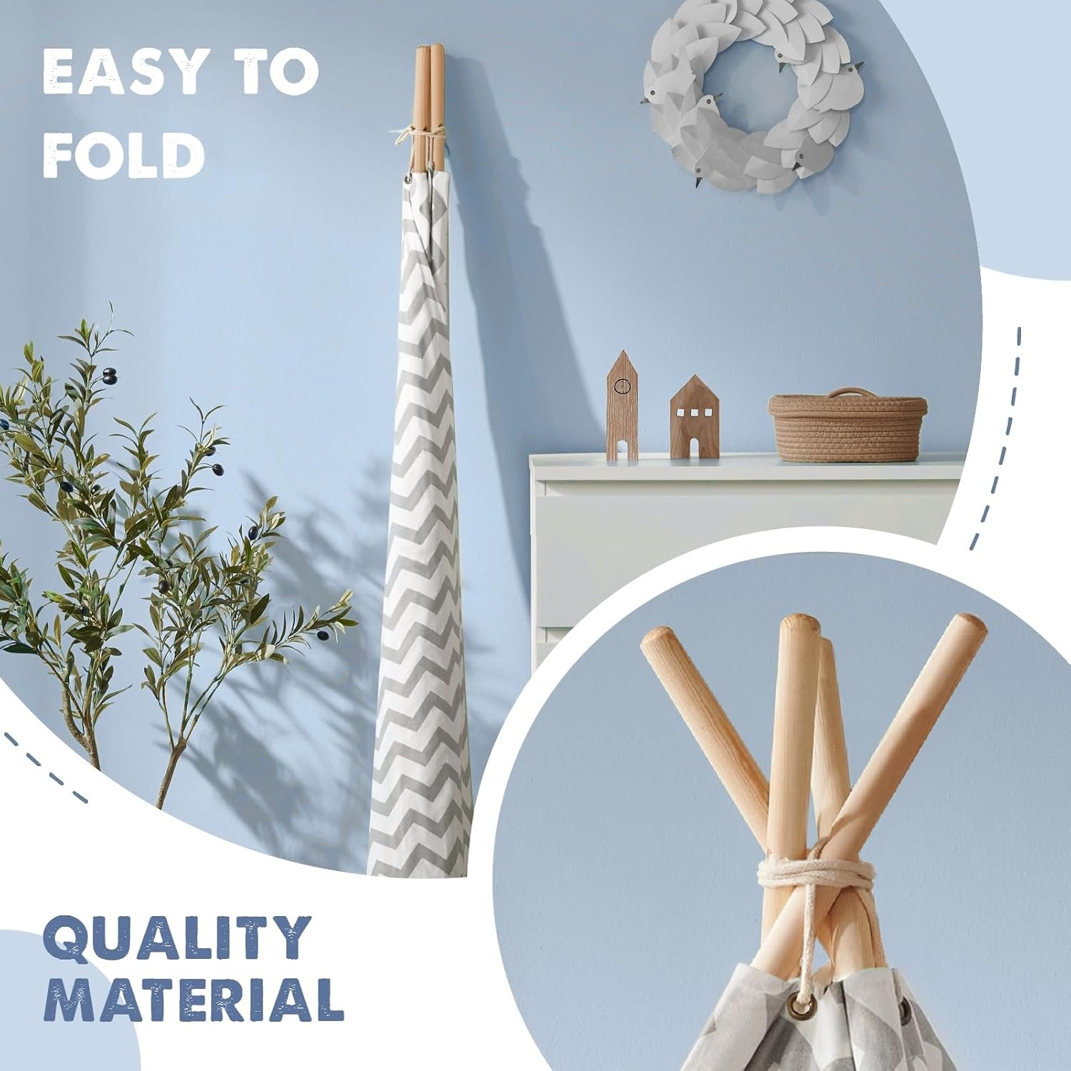 Tiny Land Tipi Tent Grijs Canvas - 34% Korting