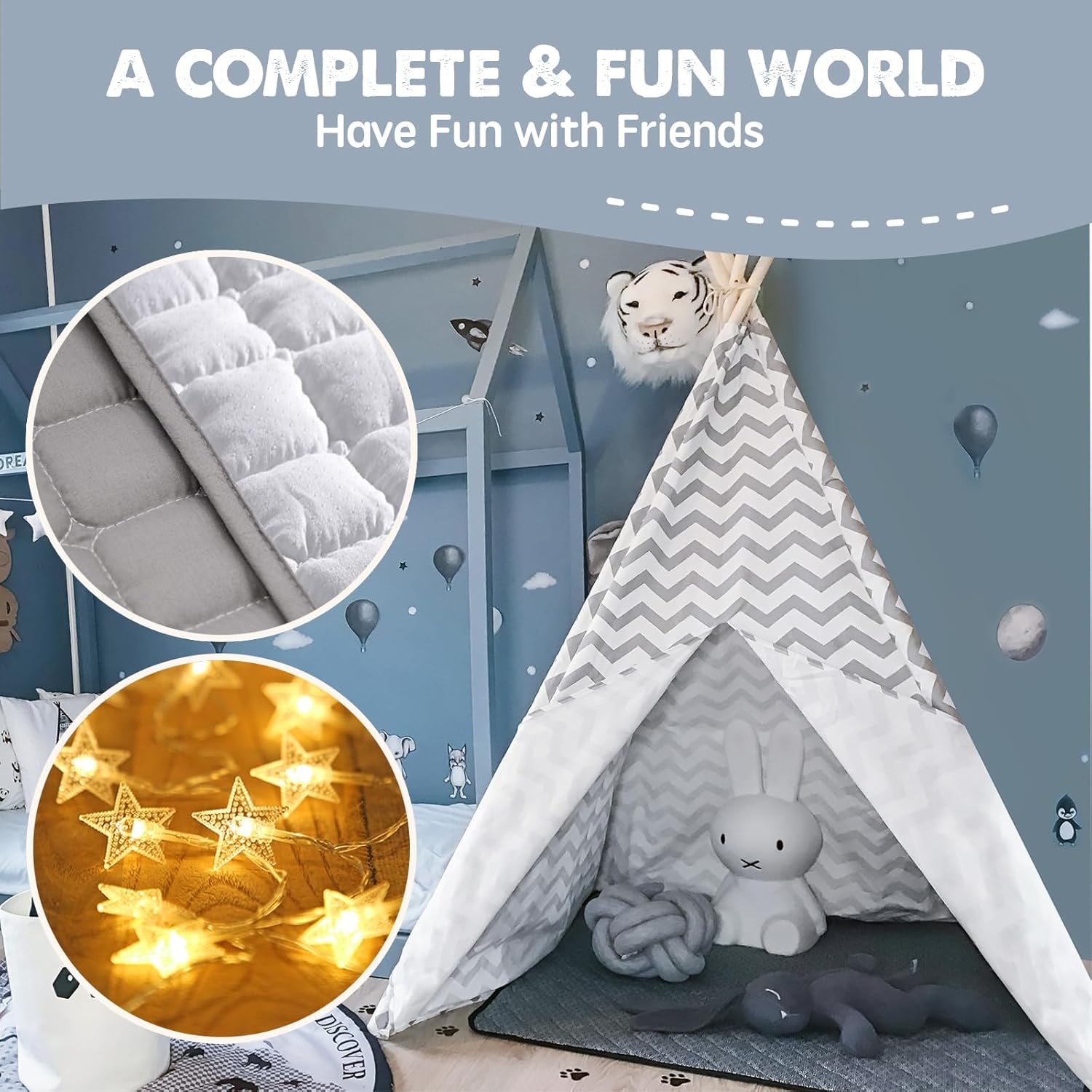 Tiny Land Tipi Tent Grijs Canvas - 34% Korting