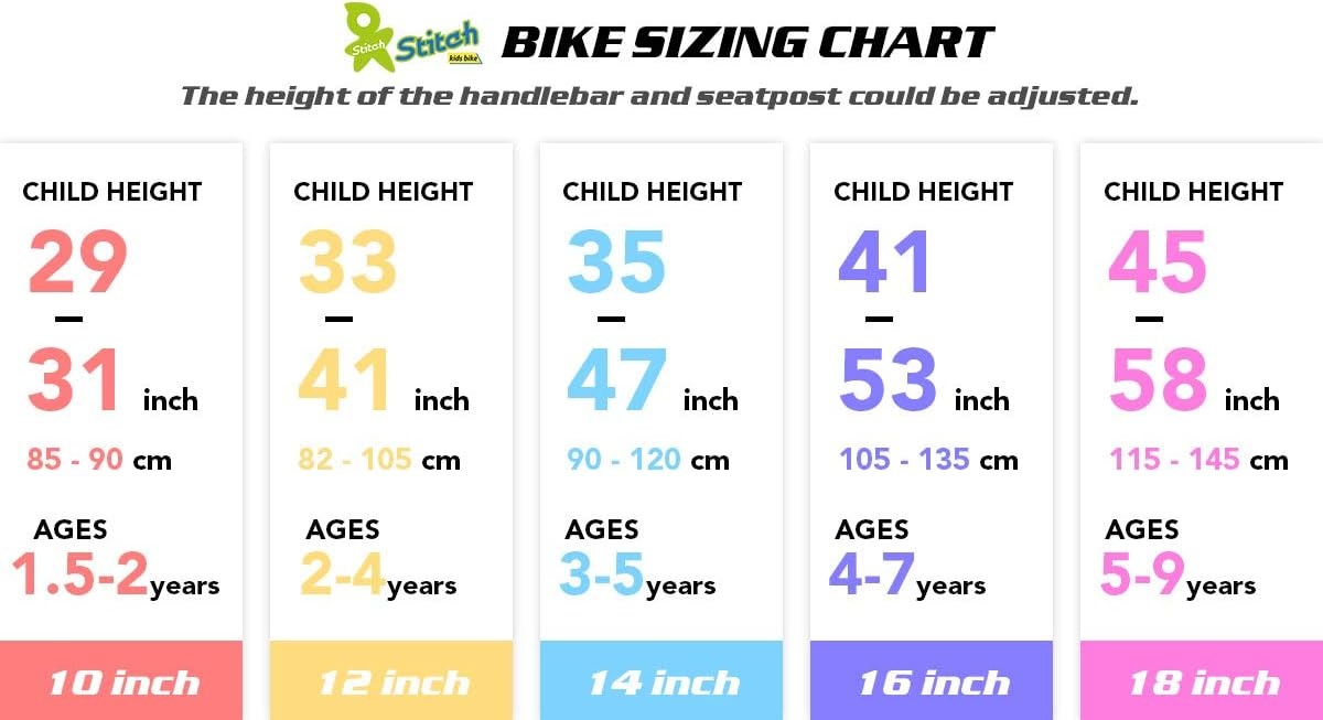 STITCH Kinderfiets 12-16 inch - Macaron Kleur - 54% Korting!