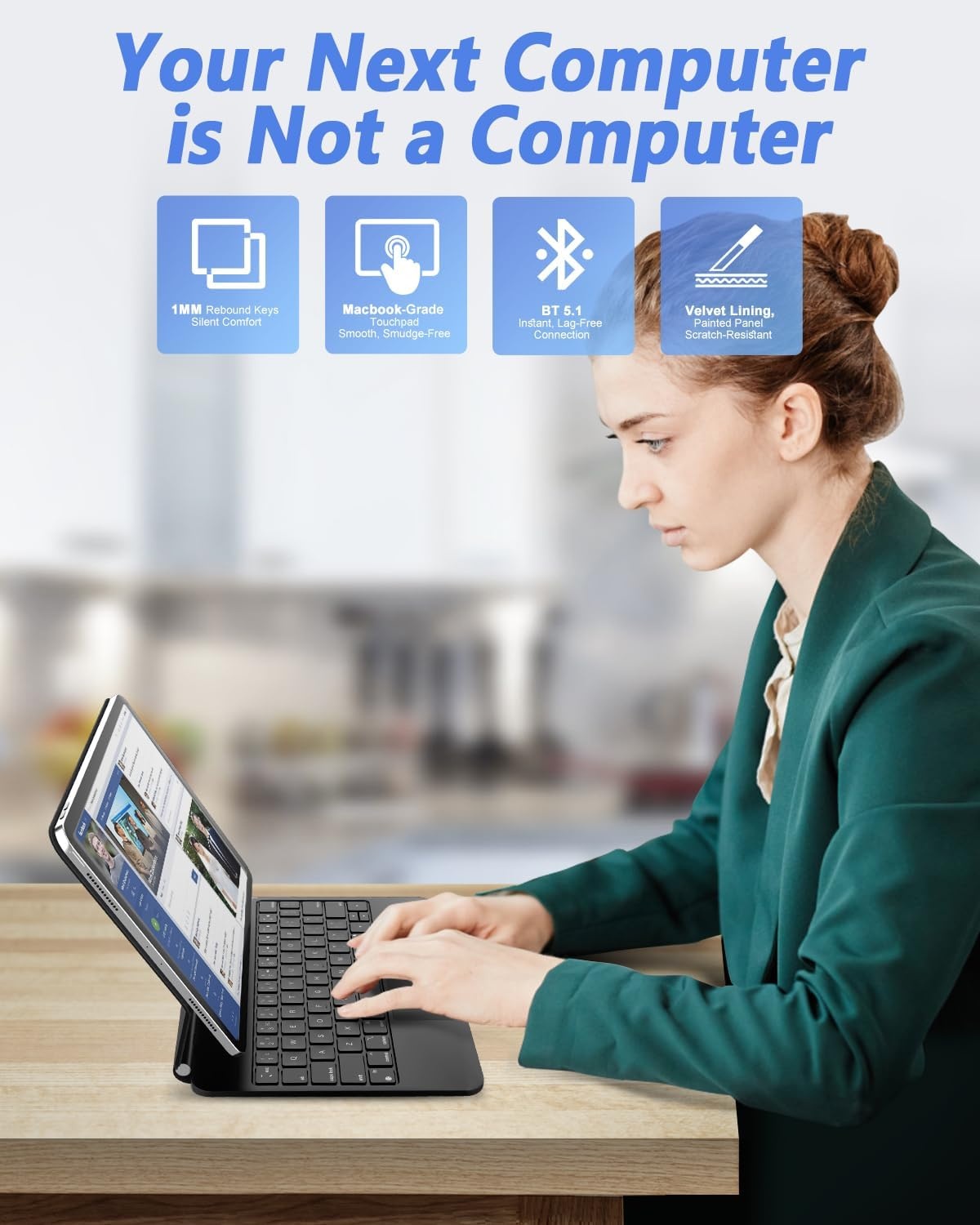 Nuflaz Toetsenbordhoes met Trackpad iPad 10e Gen (2022) - 34% Korting