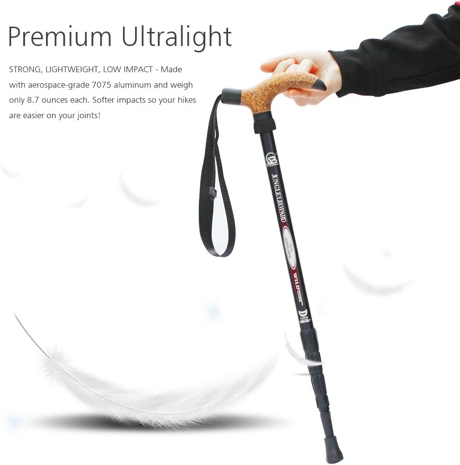 BAITER T-Handvat Wandelstokken Zwart - 28% Korting!