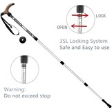 BAITER T-Handvat Wandelstokken Zwart - 28% Korting!