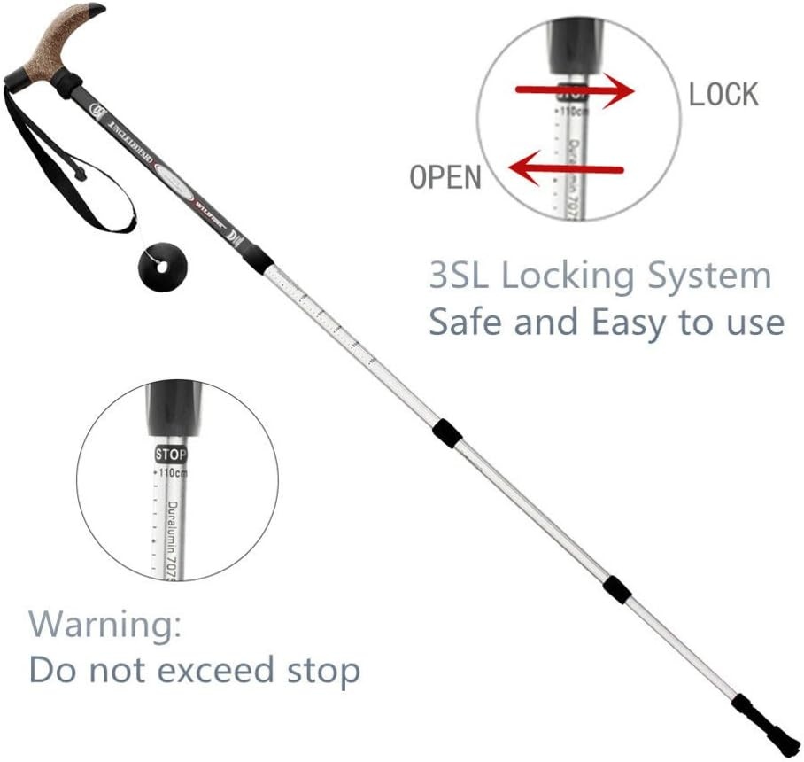 BAITER T-Handvat Wandelstokken Zwart - 28% Korting!