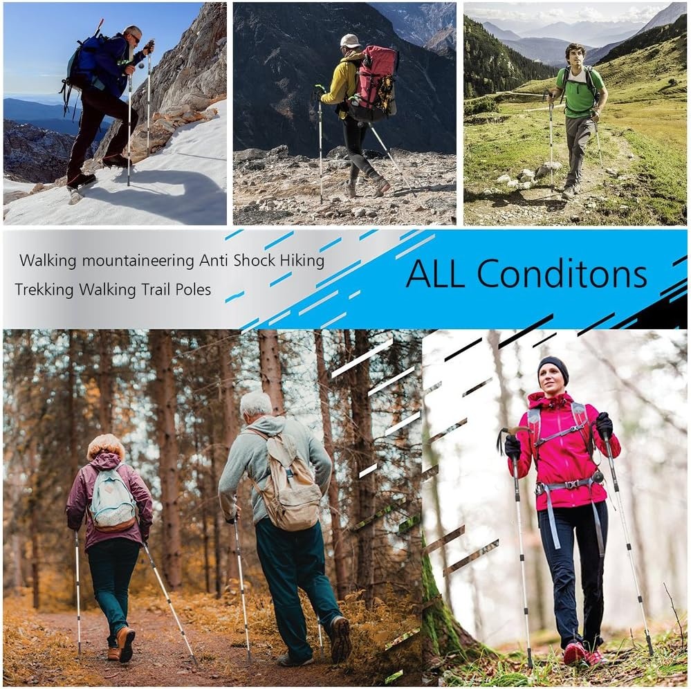 BAITER T-Handvat Wandelstokken Zwart - 28% Korting!