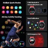 Zwarte Smartwatch AMOLED 1.43" met Fitness Tracker - 61% Korting