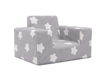 Kinderbank Sterren Pluche Lichtgrijs - 33% Korting
