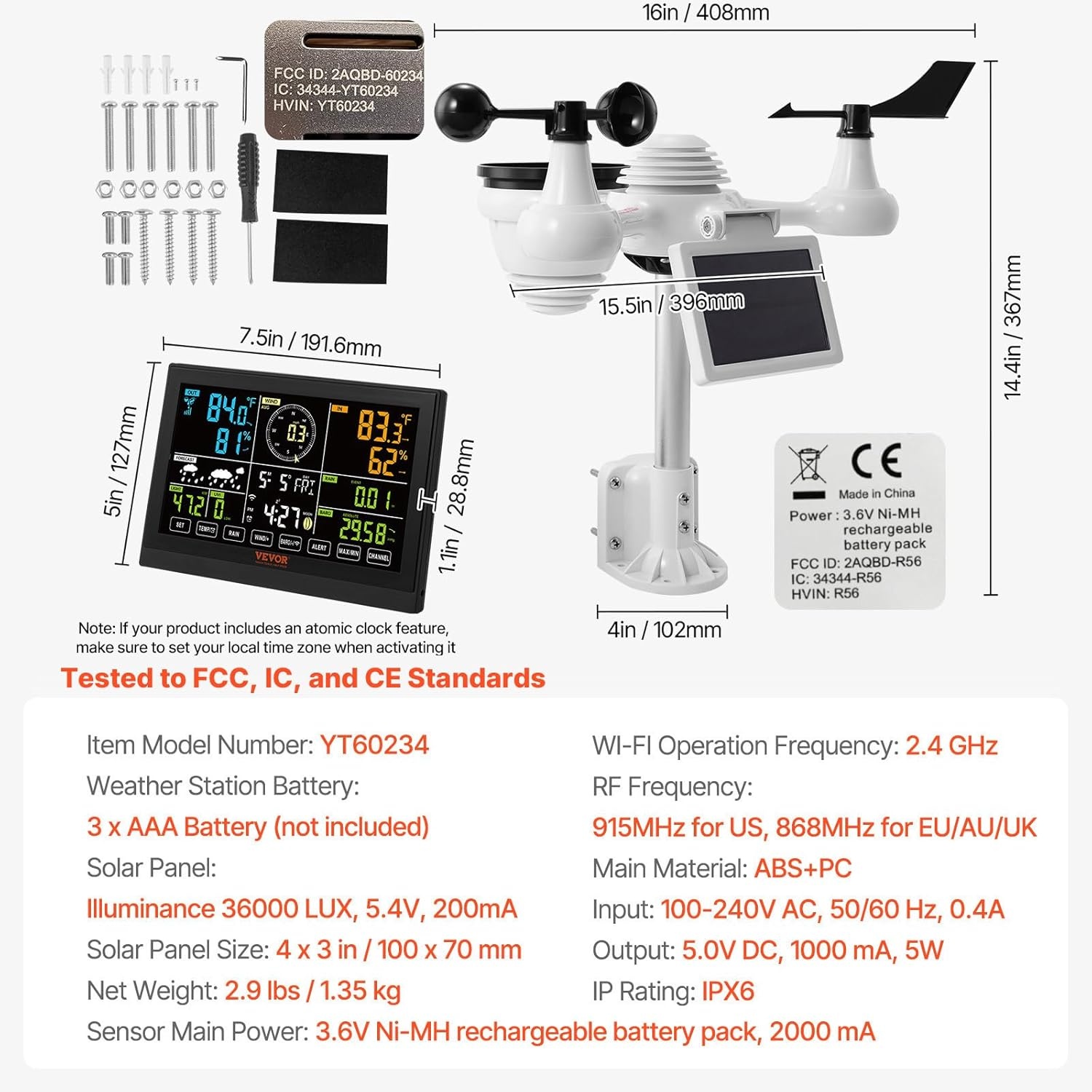 VEVOR Weerstation WiFi 7-in-1 Kleurendisplay - 34% Korting