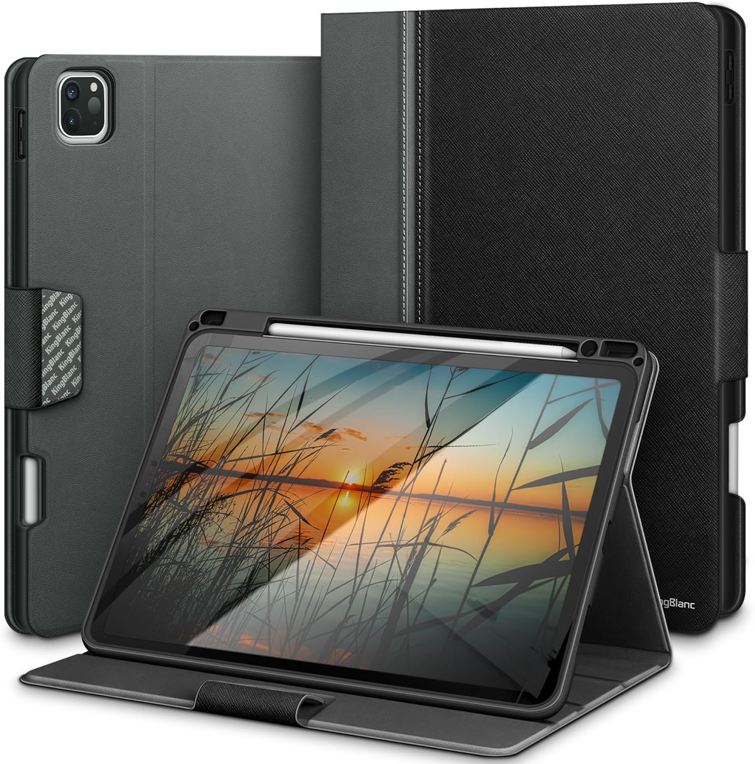 Zwarte iPad Pro 11" Hoes met Potloodhouder & Auto Sleep/Wake - 74% Korting
