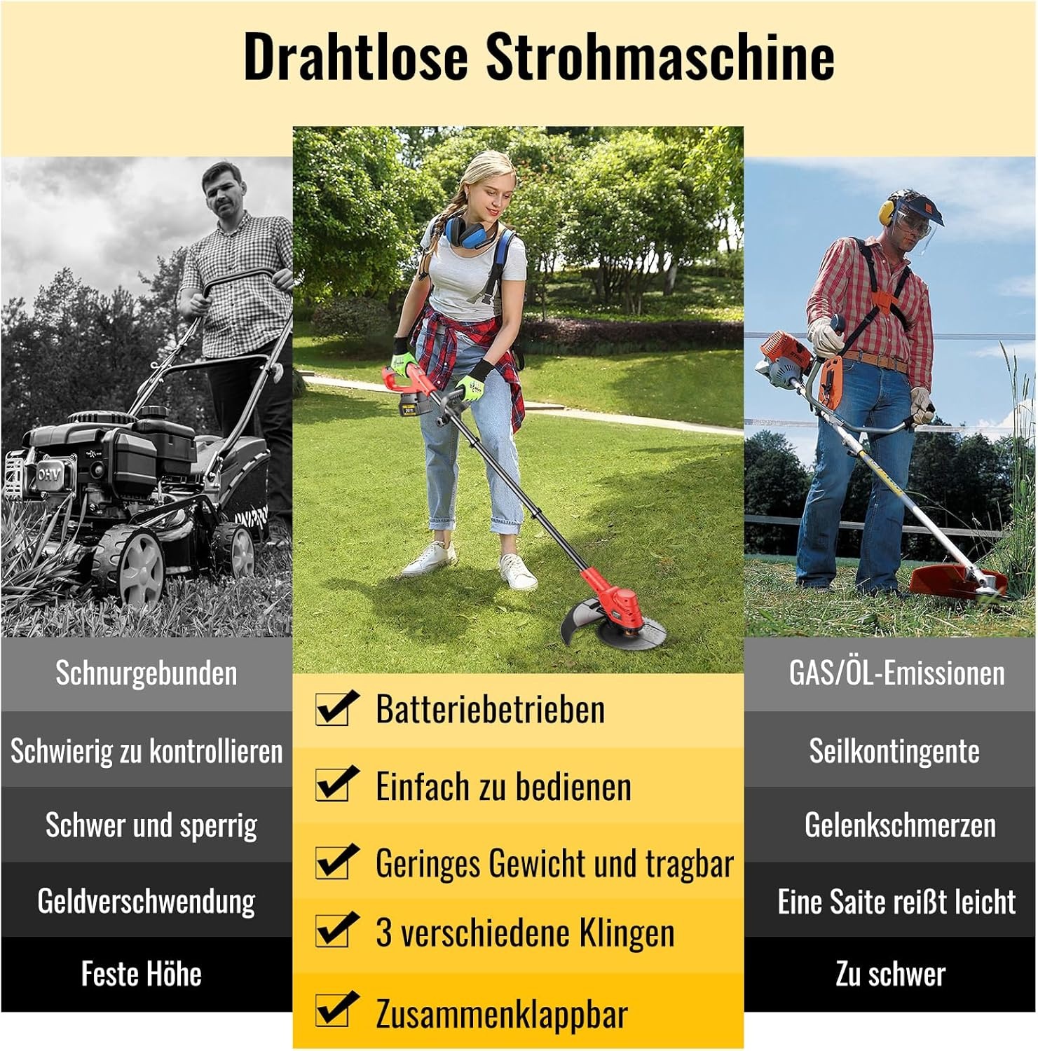 CONENTOOL Accu Grastrimmer: Krachtig & Veelzijdig (-29%)