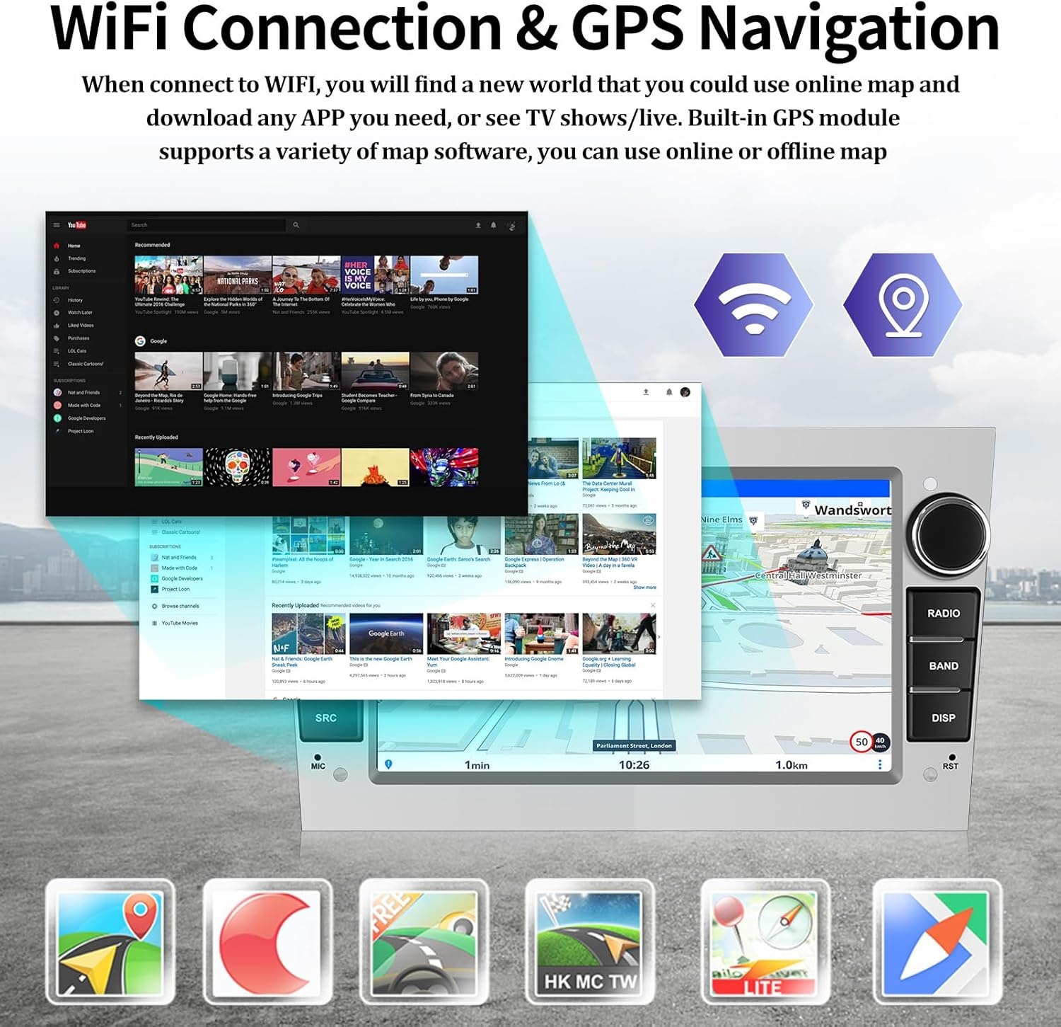 CAMECHO Android 13 Autoradio 7" Zilver - 29% Korting!