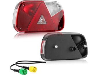 Achterlichten voor aanhangers, 12 V, merk E11, waterdicht, 7 functies, 2 x 6 pinnen, bajonetaansluiting, 30 cm, verlichting, aanhanger, tractor, mistverlichting, achteruitrijlicht, voor