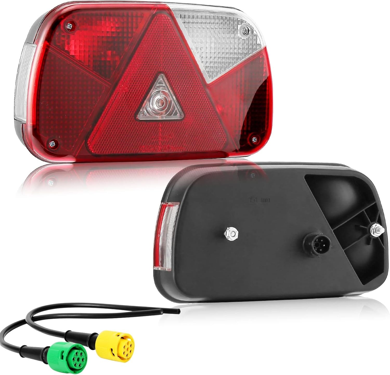 Achterlichten voor aanhangers, 12 V, merk E11, waterdicht, 7 functies, 2 x 6 pinnen, bajonetaansluiting, 30 cm, verlichting, aanhanger, tractor, mistverlichting, achteruitrijlicht, voor