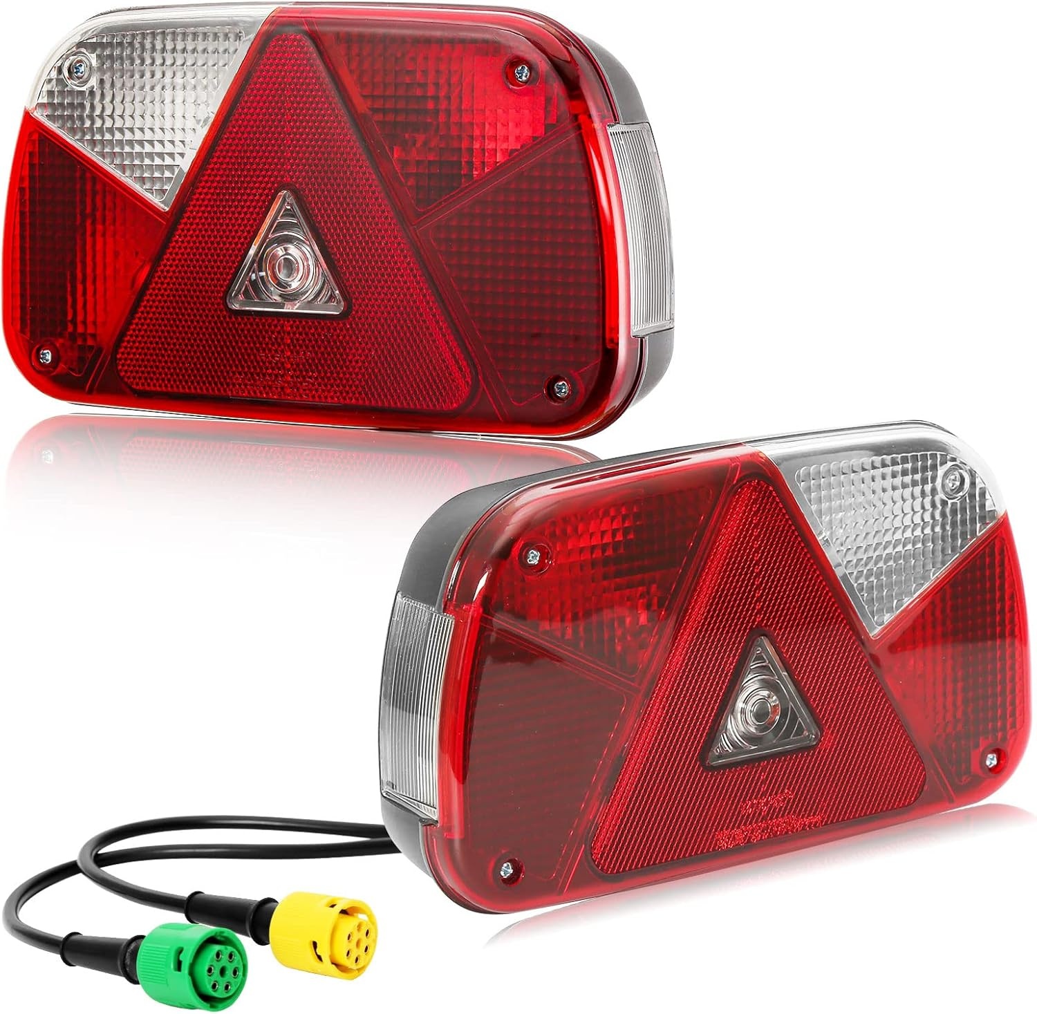 Achterlichten voor aanhangers, 12 V, merk E11, waterdicht, 7 functies, 2 x 6 pinnen, bajonetaansluiting, 30 cm, verlichting, aanhanger, tractor, mistverlichting, achteruitrijlicht, voor