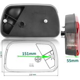 Achterlichten voor aanhangers, 12 V, merk E11, waterdicht, 7 functies, 2 x 6 pinnen, bajonetaansluiting, 30 cm, verlichting, aanhanger, tractor, mistverlichting, achteruitrijlicht, voor