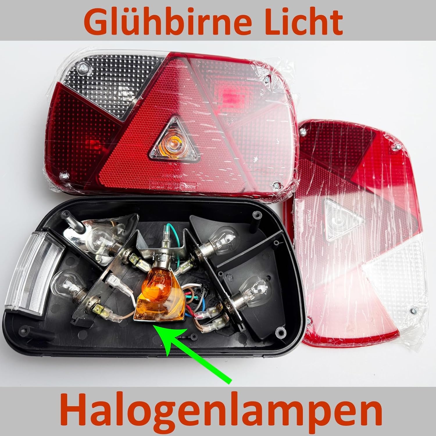 Achterlichten voor aanhangers, 12 V, merk E11, waterdicht, 7 functies, 2 x 6 pinnen, bajonetaansluiting, 30 cm, verlichting, aanhanger, tractor, mistverlichting, achteruitrijlicht, voor