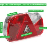 Achterlichten voor aanhangers, 12 V, merk E11, waterdicht, 7 functies, 2 x 6 pinnen, bajonetaansluiting, 30 cm, verlichting, aanhanger, tractor, mistverlichting, achteruitrijlicht, voor