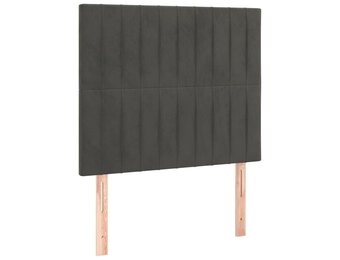 vidaXL Hoofdborden 2 st 90x5x78/88 cm fluweel donkergrijs