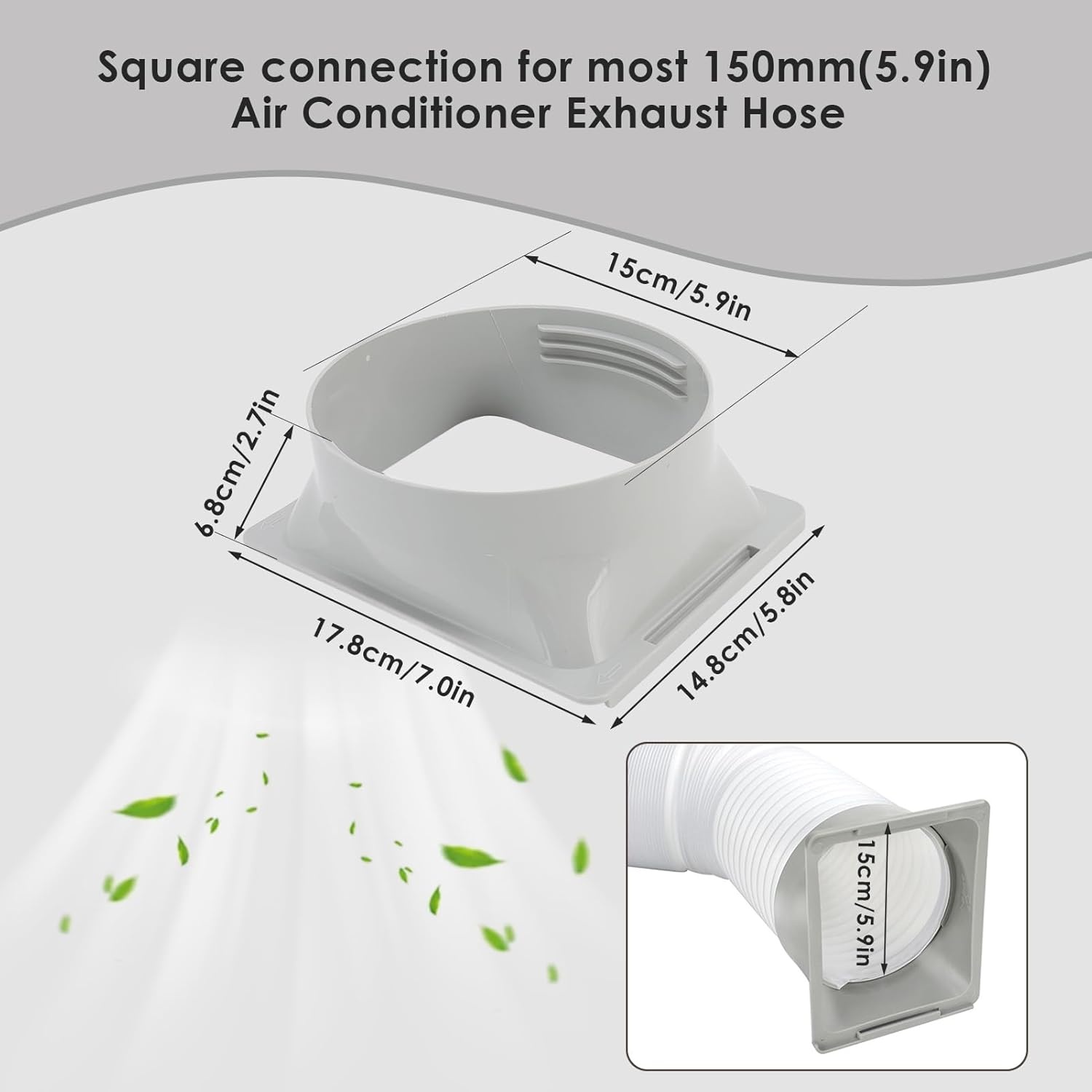 Afvoerslangkoppeling airconditioning 150 mm ABS