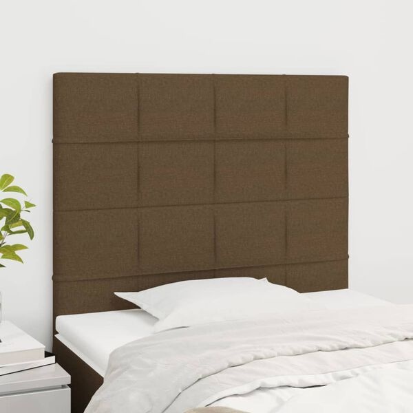 vidaXL Hoofdborden Set 2x (100x5x78/88cm) Stof Donkerbruin - 55% Korting