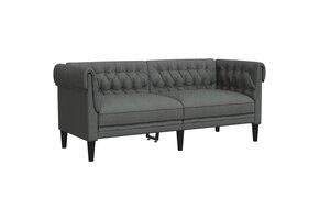 vidaXL 2-zitsbank Chesterfield stof donkergrijs - 57% Korting