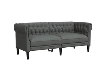 vidaXL Chesterfield Tweezitsbank Stof Donkergrijs - 41% Korting!