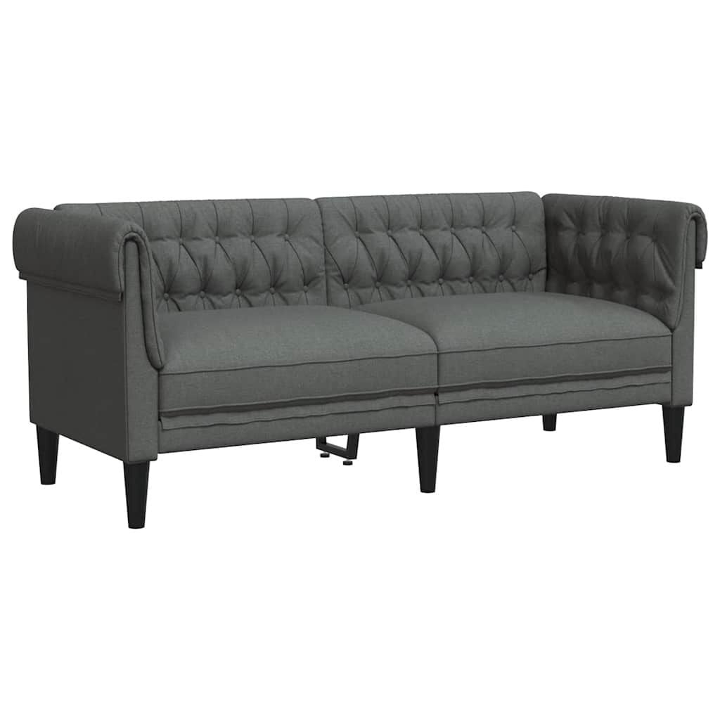 vidaXL Chesterfield Tweezitsbank Stof Donkergrijs - 41% Korting!