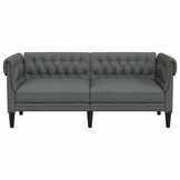 vidaXL Chesterfield Tweezitsbank Stof Donkergrijs - 41% Korting!