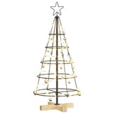 vidaXL Kerst Cone Boom met standaard Zwart 90 cm Staal