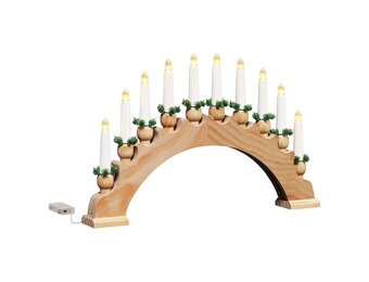 vidaXL Kerst Kaarsenboog met 10 LED Kaarsen Bruin 47 x 5 x 29 cm