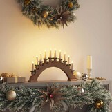 vidaXL Kerst Kaarsenboog met 10 LED Kaarsen Bruin 47 x 5 x 29 cm