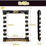 Fotobooth Accessoires Set 30e Verjaardag met Opblaasbaar Fotolijst & 34 Props - Veelkleurig