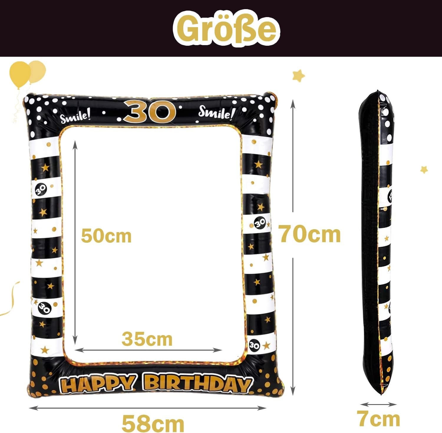 30e Verjaardag Foto Booth Set - 34 Delen & Opblaasbaar Frame (63% Korting)