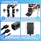 Beenmassager met warmte en compressie voor kuit, knie, voet | 3 warmtestanden, kneden & shiatsu massage - Zwart