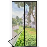 Hordeur magnetisch insectenbescherming met sterkere magneten zonder boren voor balkondeur/terrasdeur 95x220 cm zwart