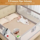 Bedhek 180 cm Verstelbaar voor Kinderen - 25 Hoogtestanden & Snelle Installatie