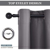 Verduisterend Thermo Gordijn Kant en Klaar Grijs 1 Stuk B 132 x H 210 cm met Oogjes