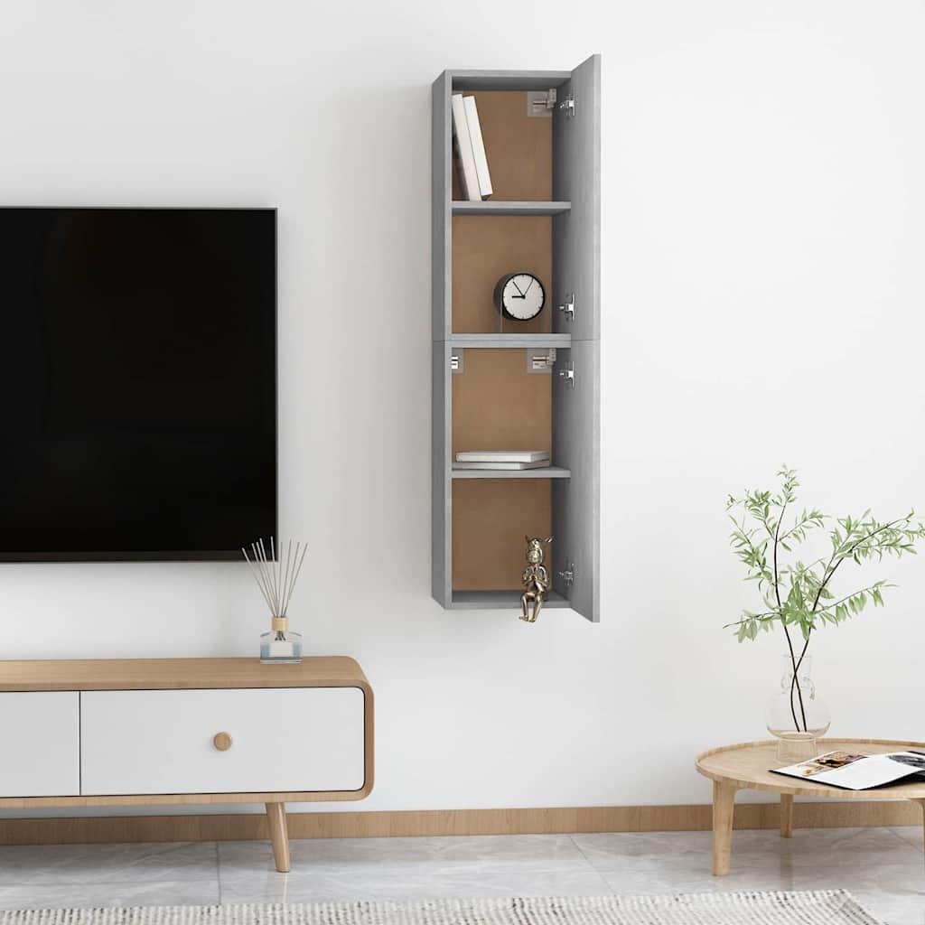 2x TV-meubel Betongrijs - Bewezen Hout - 56% Korting