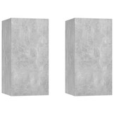 2x TV-meubel Betongrijs - Bewezen Hout - 56% Korting
