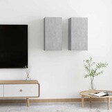 2x TV-meubel Betongrijs - Bewezen Hout - 56% Korting