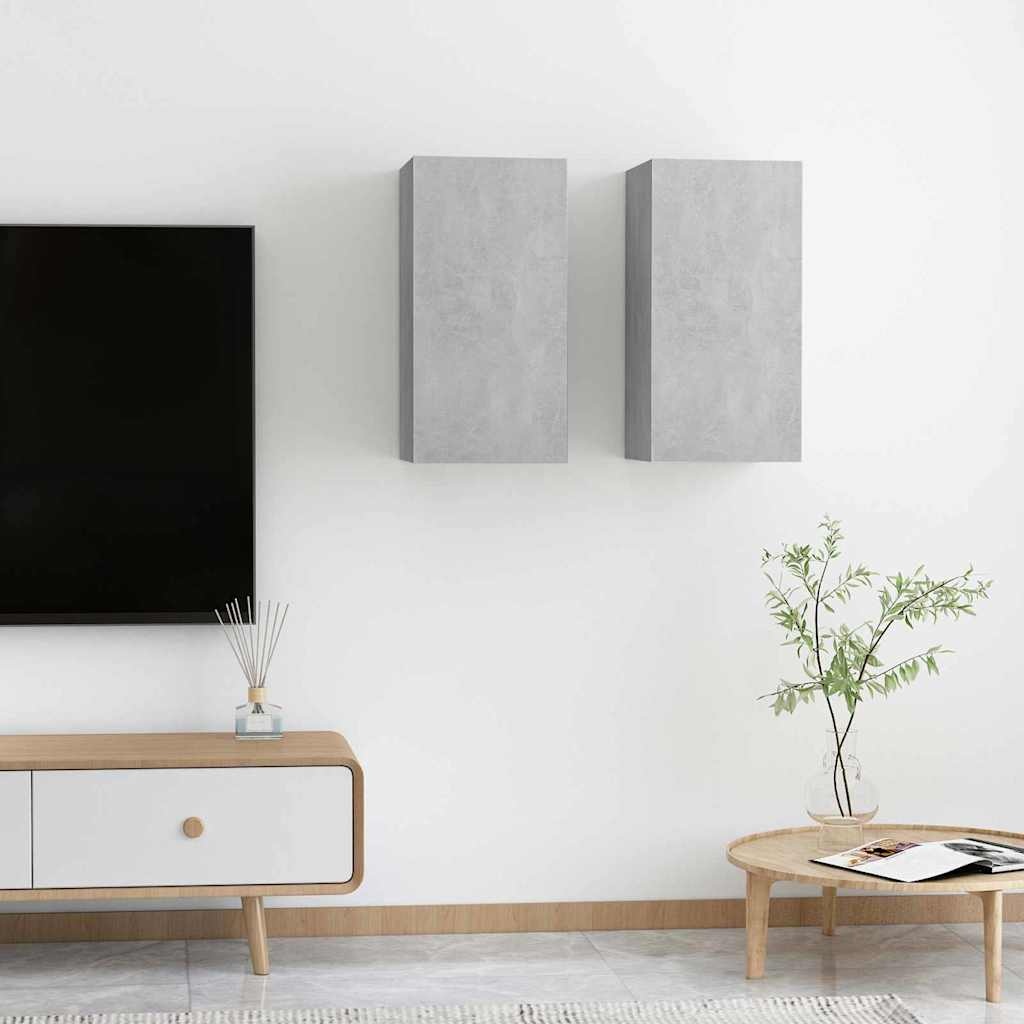 2x TV-meubel Betongrijs - Bewezen Hout - 56% Korting