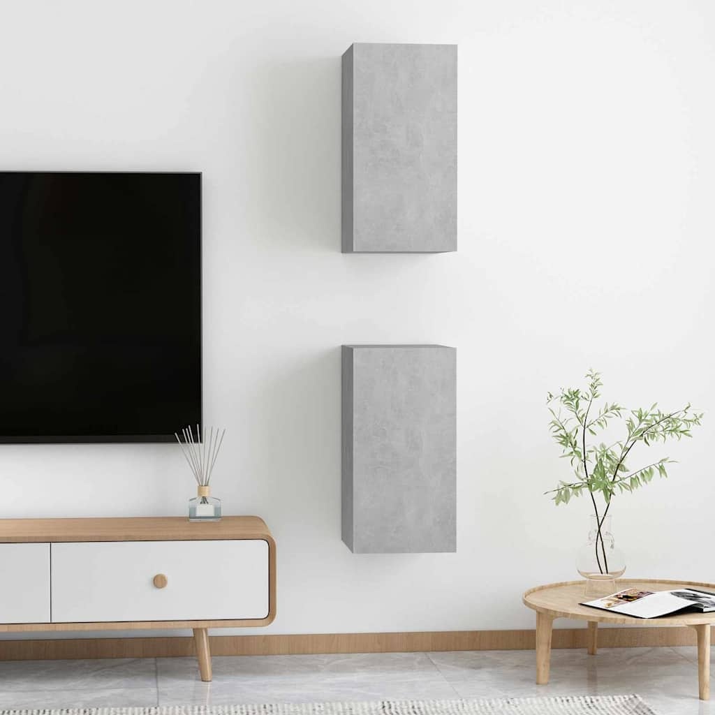 2x TV-meubel Betongrijs - Bewezen Hout - 56% Korting
