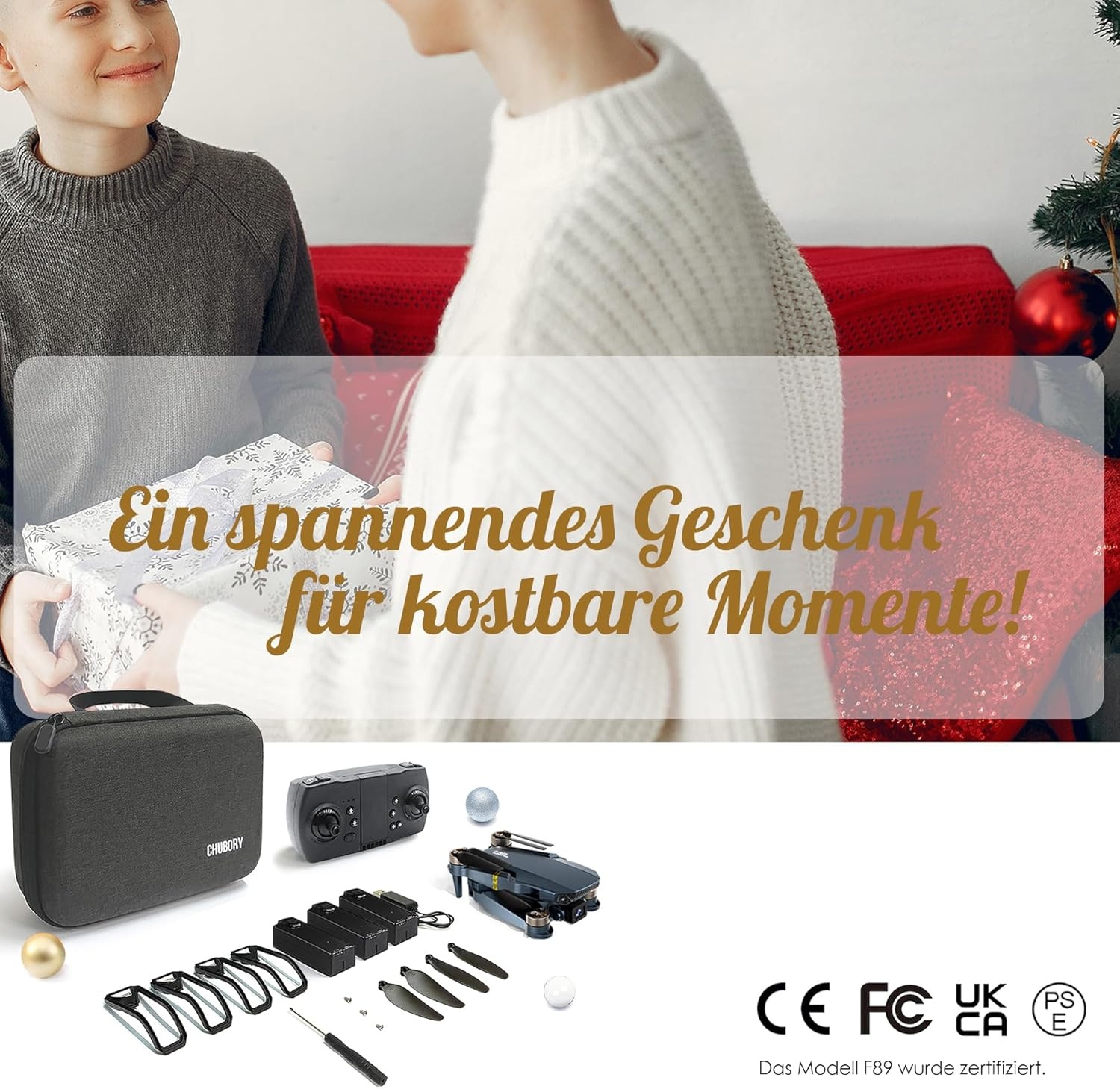 Opvouwbare drone voor beginners met 4K camera, 800m bereik en 60+ min vliegtijd (3 accu's)