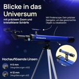 Refractor Telescoop met oculairs voor sterren, planeten en kosmos - Geschikt voor volwassenen en jonge astronomen