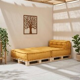 vidaXL Poef modulair 70x70x54 stof geel